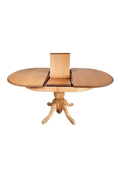 Woodenbend Ronya Natural Ahşap Hazeranlı Oval Açılır Masa Takımı 80x120 – 4 Sandalyeli 80x150