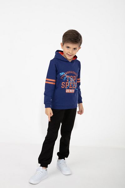 CiciTime Çocuk Modası Boy's Printed Hooded Casual Tracksuit Set