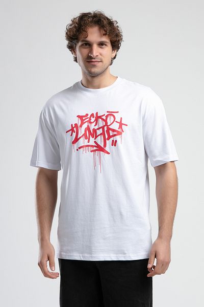 ECKO UNLTD Oculus White Crew Neck Printed Oversize Men's Tshirt