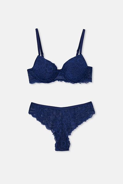 Eros Marineblau Ersk1110 Begonvile Lace Empty Cup Bra Tk.