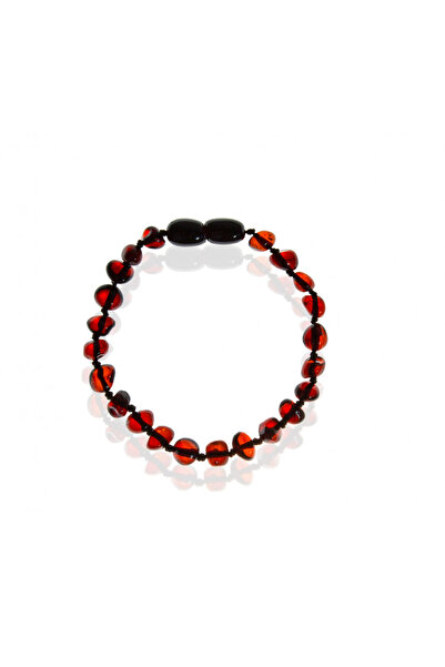 Evelise Bratara din chihlimbar pentru bebelusi BabyJem (Culoare: Rosu)