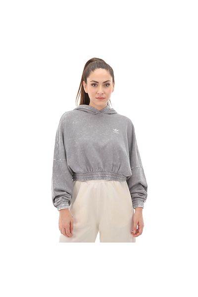 adidas Hanorac gri pentru femei adidas IW5492-K Wash Crop Hood