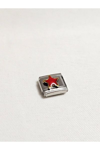 TAKINOMİ Women's Stainless Steel Red Star Nomination' Charm