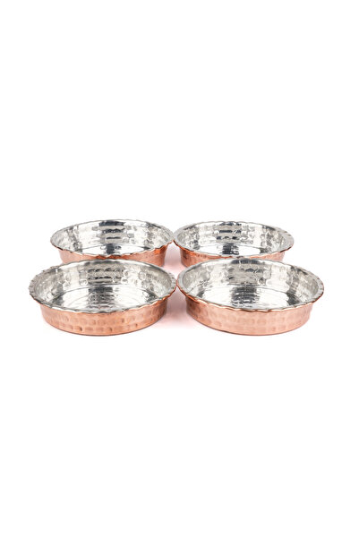 Zinnun Copper Plate Breakfast Snack Bowl Set of 4 11.5 cm