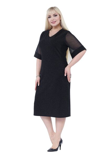 modayız Işıltılı Şık Büyük Beden Elbise 5D-2302