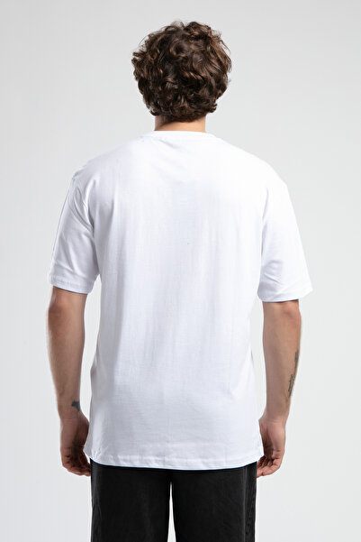 ECKO UNLTD Rockefella White Crew Neck Printed Oversize Men's Tshirt