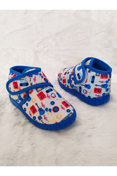 Cassy Boys' Winter Shoes - Patterned, Velcro, Non-Slip and Soft Bottom