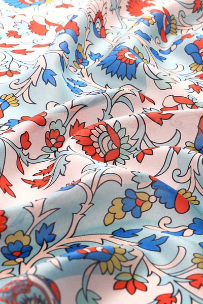 Bursa İpek Μαντήλι με μοτίβο τιρκουάζ Voile Silk