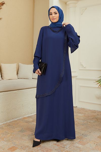 VAVİNOR Rochie de Seara Marime Plus Hürrem - Indigo