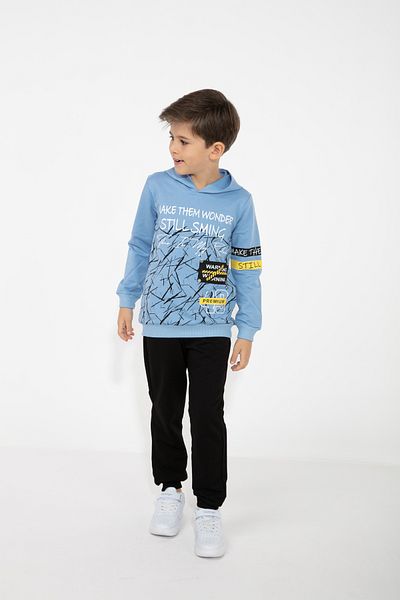 CiciTime Çocuk Modası Set de trening casual cu glugă imprimat pentru băiat