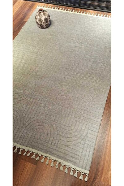 New Color Bohem Dokuma Şönil Kaymaz Taban Pamuk Yıkanabilir Salon Halısı Yoll...