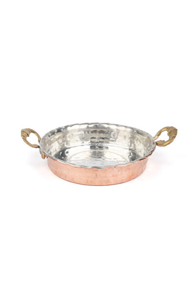 Zinnun Copper Plate Breakfast Snack Bowl Set of 2 Pan Look 10 cm