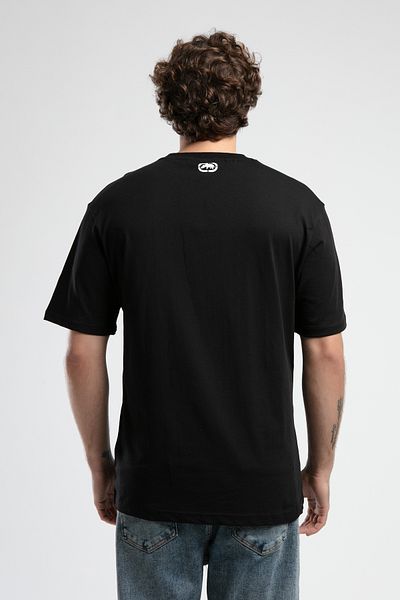 ECKO UNLTD Ανδρικό μπλουζάκι MONSEY Black Crew Neck με στάμπα Oversize