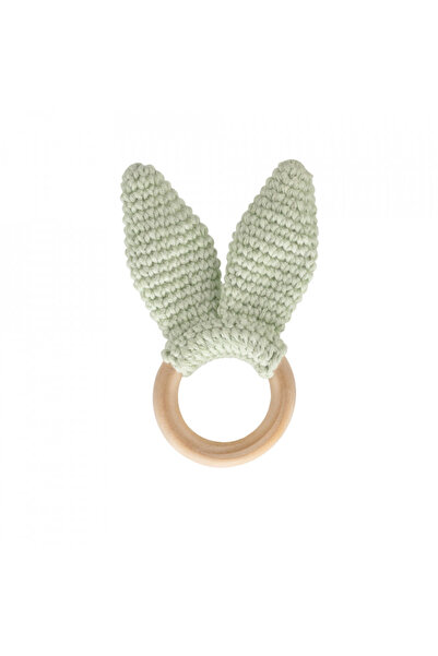 Evelise Jucarie dentitie din bumbac cu inel din lemn BabyJem Amigurumi (Culoa...