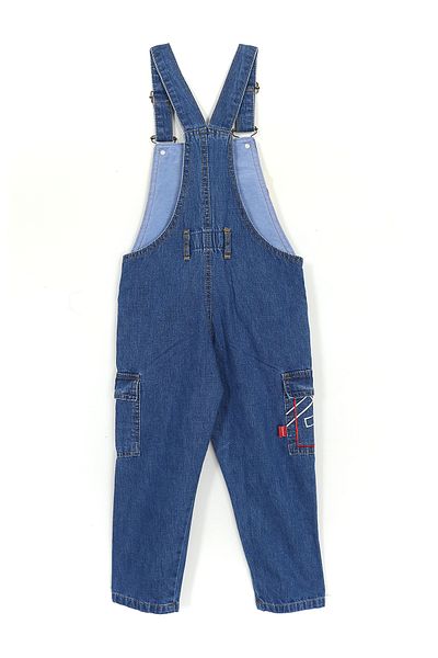 DobaKids Boy's Salopet - Κέντημα Λεπτομέρεια, Τσέπη Cargo, Navy Blue