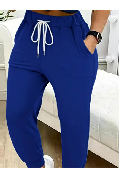 buğrahayalin Women's High Waist Pocket Waist Lace up Two Thread Tracksuit