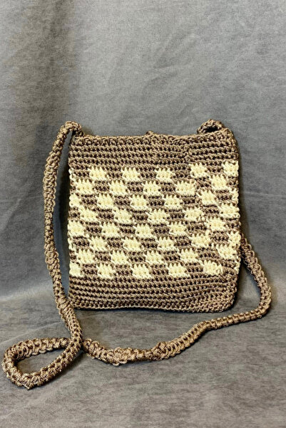 Uretti - Saime 7243 Ручна робота Макроме Мотузка Коричнева Сумка через плече