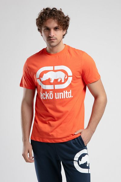 ECKO UNLTD Marc Orange Crew Neck Printed Standard Fit Men's Tshirt