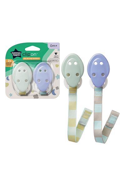 tommee tippee Soother Holder, Pack of 2, ( 0 months+) -Mix