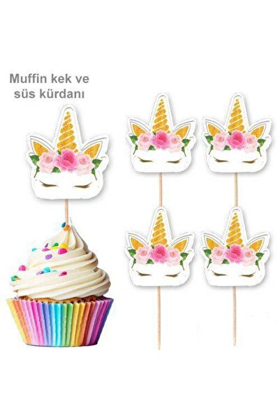 Parti Dükkanım أعواد أسنان على شكل وحيد القرن - 10 قطع