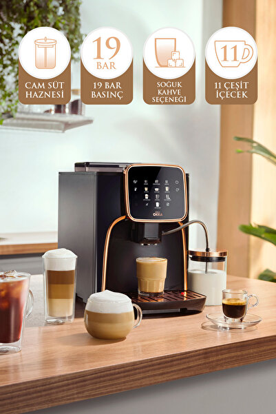 Arzum Okka Espresso Pro M Tam Otomatik Espresso Makinesi Krom - OK0028-05