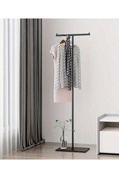 TRENDESK Metal T Siyah Ayaklı Askılık Elbise Askılık 1051-CN