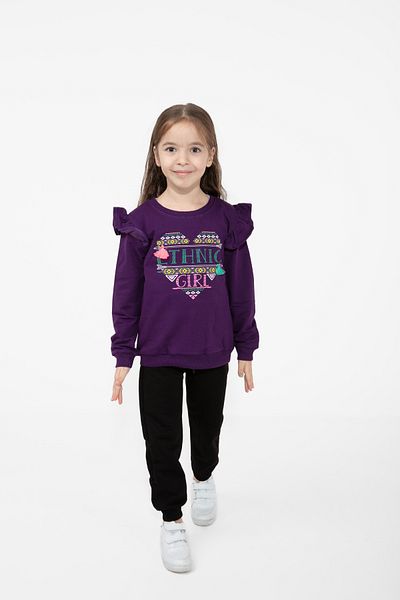 CiciTime Çocuk Modası Girl's 6-10 Years Old Top and Bottom Set for Daily and School