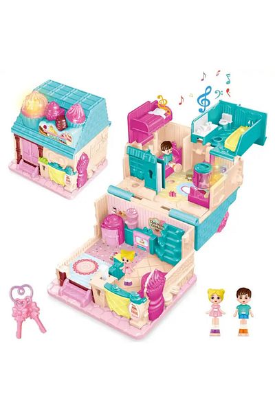 NillyToys مجموعة ألعاب مخبز قابلة للطي من سلسلة Home مع إكسسوارات موسيقية مضاءة