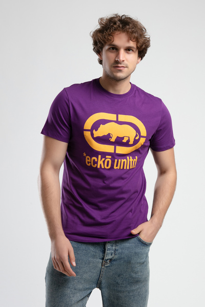 ECKO UNLTD Marc Purple Crew Neck Printed Standard Fit Men's Tshirt