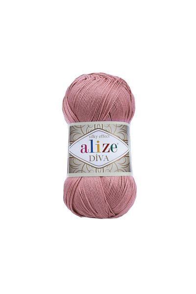 Alize Diva 354 Amigurumi - 1 Piece Mercerized Thin String Summer Bikini Blouse, Hand Knitting String