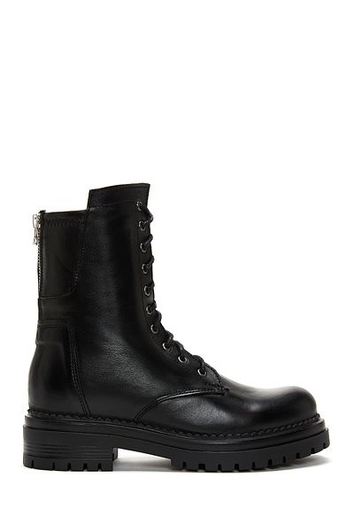 Derimod Black Leather Women's Boots - Zippered, 23wfd180918