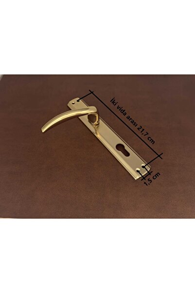 KOLDOOR Özen Trim Titanyum Lüx Aynalı Yale Çelik Kapı Kolu Sağ Basar Tek Yön