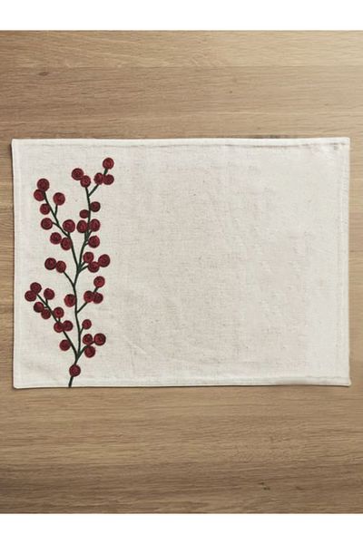 Wellstil Хелън | 6-частична бродирана коледна подложка за хранене 35 x 45 см