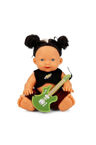 Sunman Punk Nil Bebek 23 cm 23495 Siyah İki Topuz Saçlı