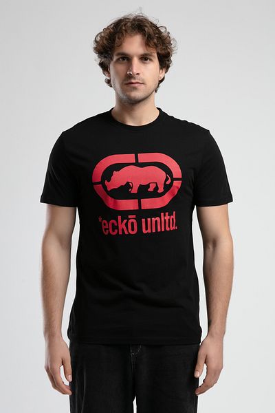 ECKO UNLTD Ανδρικό μπλουζάκι MARC Black_K Crew Neck με στάμπα Standard Fit