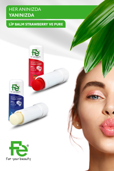 Fe LİP BALM STRAWBERRY (ÇİLEK) VE PURE