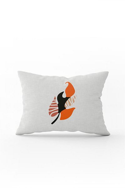 Cango Home Orange Black Decorative Modern Leaf Patterned Digital Printed Throw Pillow Pillowcase Cgh719-3550 Pair