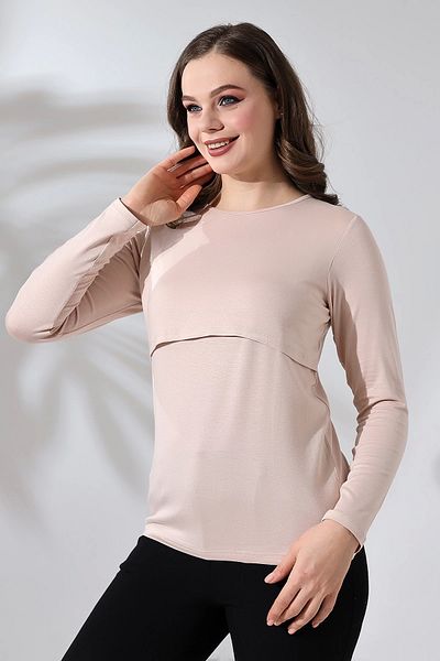 LadyMina Pijama Μπλουζάκι Θηλασμού Κρέμα Εγκυμοσύνης και Μητρότητας
