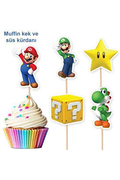 Parti Dükkanım أعواد أسنان على شكل سوبر ماريو 10 قطع