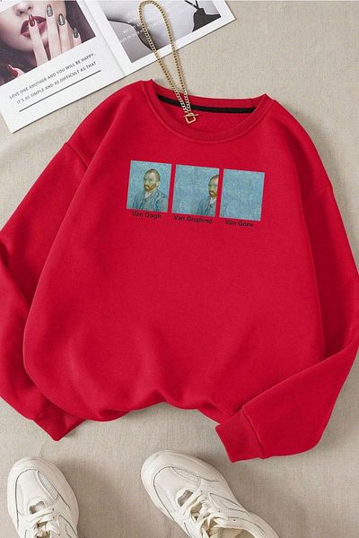 Moda Glo Hanorac unisex din bumbac cu imprimeu inimă