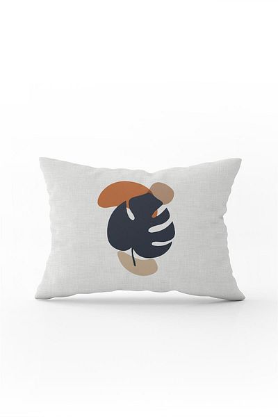 Cango Home Bohemian Style Leaf Patterned Digital Printed Throw Pillow Pillow Case - Navy Blue Orange, Cgh691-3550 Double T