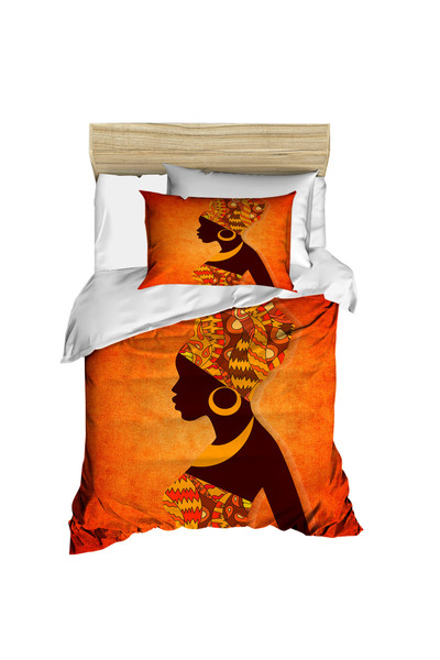 Fabeteks African Woman Fancy 3D Digital Single Duvet Cover Set