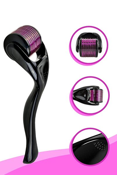 Beatitude Dermaroller Siyah Roller Titanyum iğneli Masaj Aleti Saç Tarağı