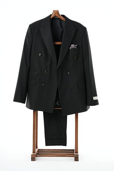 PAREZ Premium Erkek Kruvaze Takım Elbise Slim Fit İtalyan Stil Punto Dikişli ...