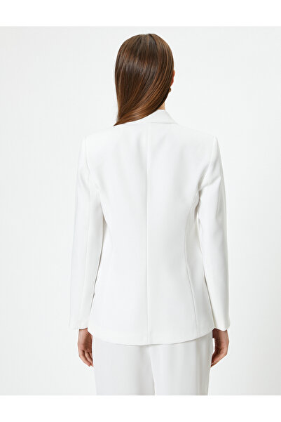 Koton Kt - Blazer Jacket Double Breasted Reverse Collar Lined Crepe Fabric