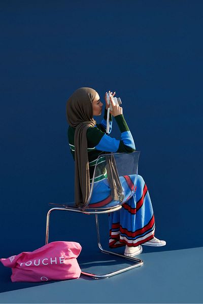 Touché Privé فستان تريكو مخطط متعدد الألوان