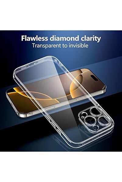 m.tk moveteck Case for iPhone 16 Pro Max Soft Transparent Silicone with Camera Protection + 9H Tempered Screen Protector Glass Set