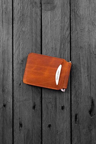 Modica Men's Tan Color Genuine Leather Wallet Card Holder - Natural Money Clip, Gift Box, Large Size