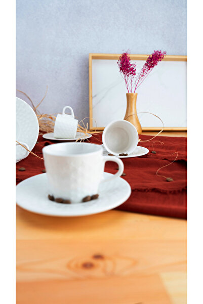 Bambum Lara - 6 Kişilik Porselen Kahve Fincan Takımı Star