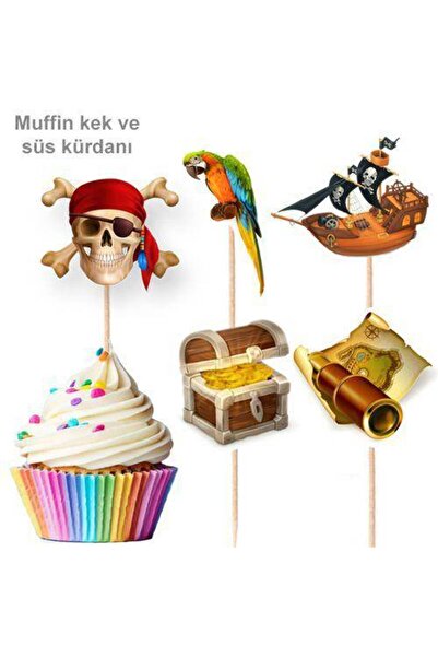 Parti Dükkanım أعواد أسنان على شكل قرصان 10 قطع